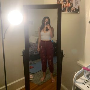 MAROON CARMAR BAGGY GRINDED CARGO PANT
